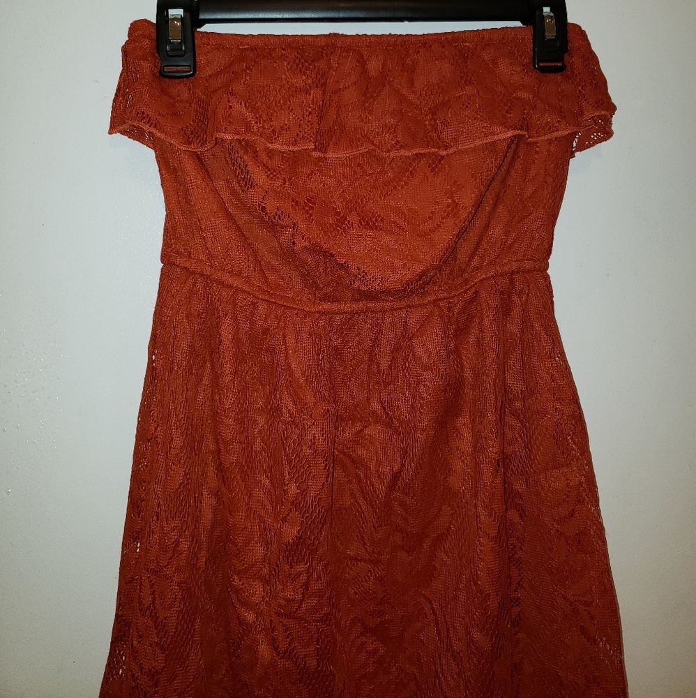 NWT Orange Lace High-Low Dress - Picture 3 of 4
